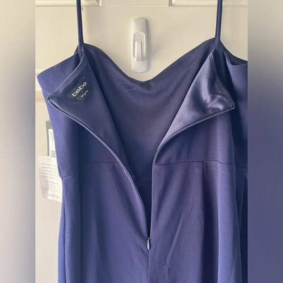 BEBE NWT OPEN LEG SCUBA JUMPSUIT size xl in navy women’s trendy - Picture 8 of 11